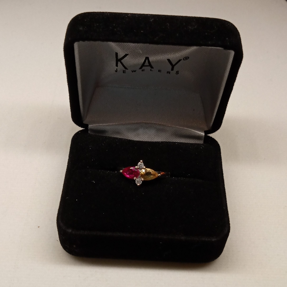 Garnet Citrine Diamond Tennessee Whiskey ring
